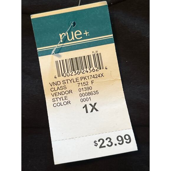 NWT Polly & Esther Black Cold Shoulder Ruffled Sweatshirt Size 1X - Picture 4 of 6